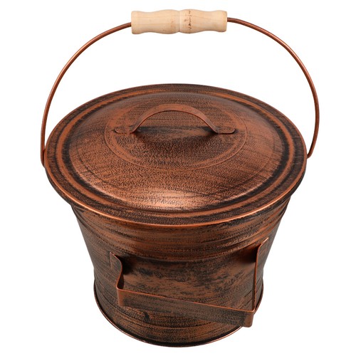 Metal ash bucket with - ash,
