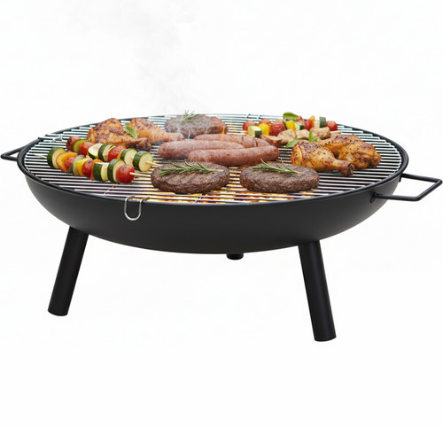Round fire pit folding - fire,